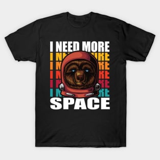 I Need More Space Funny Bear Astronaut T-Shirt